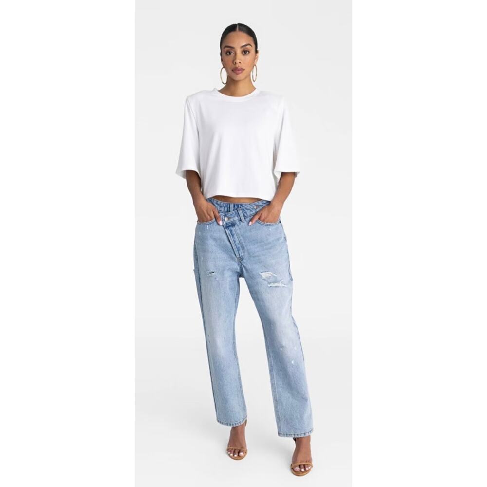 NWT KBB by KAHLANA Women's Mid High Rise Straight Leg 'The Dylan Jean' Size 4